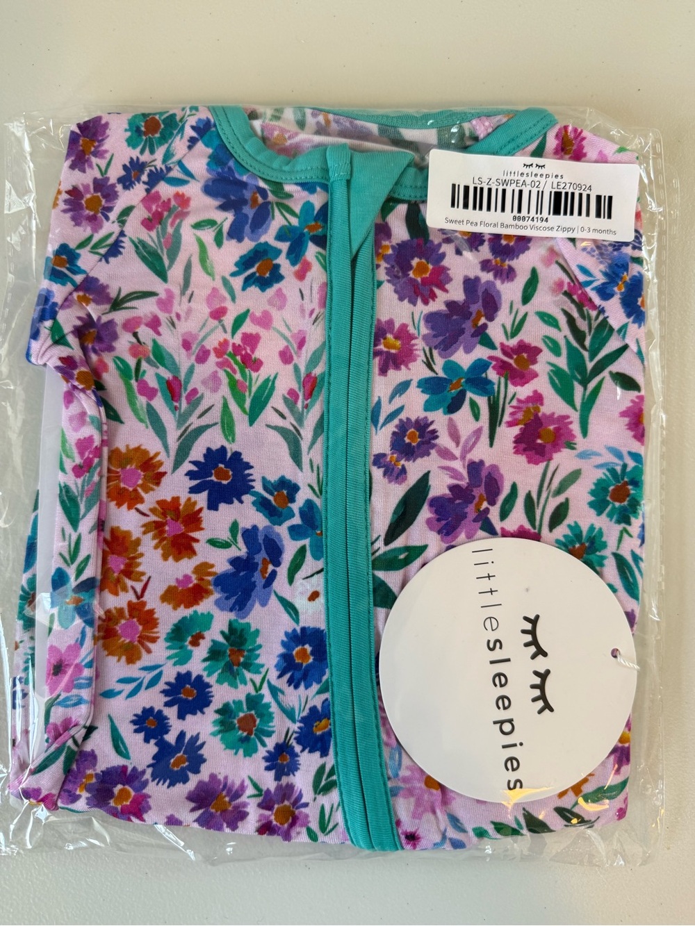NWT Little Sleepies Sweet Pea Zippy 0-3 months